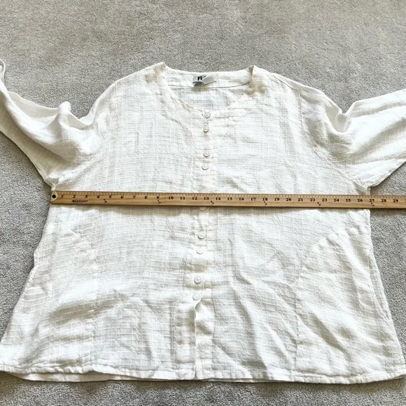 Flax Women's White Button-Up Top - Picture 8 of 10